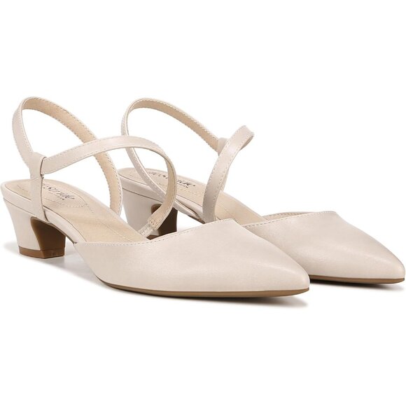 LifeStride Womens Almond Patent Polyurethane Pointed Closed Toe Minimalist Pump - Picture 7 of 9
